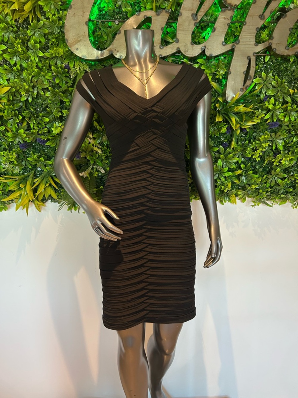 VINTAGE Tadashi Braided Bandage Dress Sz XS